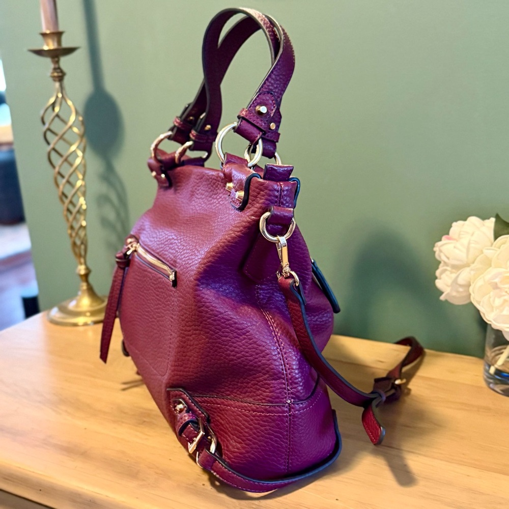 Urban Expressions Burgundy Plum Vegan Leather Satchel Crossbody NWOT - Picture 2 of 12